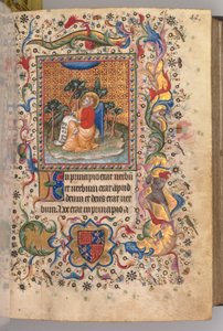 Hodiny Karla Šlechetného, navarrského krále (1361-1425): fol.1r, sv. Jan Evangelista od Master of the Brussels Initials and Associates