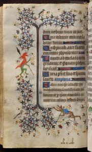 Hodiny Karla Šlechetného, navarrského krále (1361-1425): fol. 200v, Text od Master of the Brussels Initials and Associates