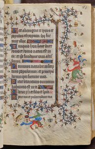 Hodiny Karla Šlechetného, navarrského krále (1361-1425): fol. 42r, Text od Master of the Brussels Initials and Associates