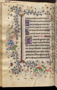 Hodiny Karla Šlechetného, navarrského krále (1361-1425): fol. 42v, Text od Master of the Brussels Initials and Associates