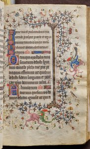 Hodiny Karla Šlechetného, navarrského krále (1361-1425): fol. 73r, Text od Master of the Brussels Initials and Associates