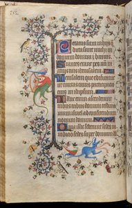 Hodiny Karla Šlechetného, navarrského krále (1361-1425): fol. 76v, Text od Master of the Brussels Initials and Associates