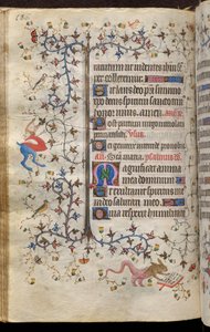Hodiny Karla Šlechetného, navarrského krále (1361-1425): fol. 93v, Text od Master of the Brussels Initials and Associates