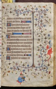 Hodiny Karla Šlechetného, navarrského krále (1361-1425): fol. 97r, Text od Master of the Brussels Initials and Associates
