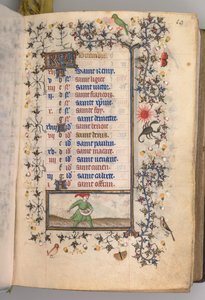 Hodiny Karla Vznešeného, krále navarrského 1361-1425: fol. 10r, říjen, c. 1405. od Master of the Brussels Initials and Associates