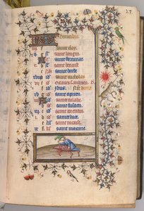 Hodiny Karla Vznešeného, krále navarrského 1361-1425: fol. 12r, prosinec, c. 1405. od Master of the Brussels Initials and Associates