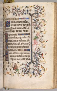 Hodiny Karla Vznešeného, krále navarrského 1361-1425: fol. 184r, Text, c. 1405. od Master of the Brussels Initials and Associates