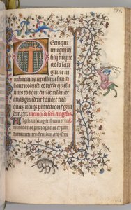 Hodiny Karla Vznešeného, krále navarrského 1361-1425: fol. 262r, Nástroje umučení, c. 1 od Master of the Brussels Initials and Associates