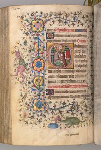 Hodiny Karla Vznešeného, krále navarrského 1361-1425: fol. 266v, sv. 1405. od Master of the Brussels Initials and Associates