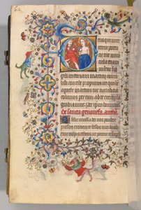 Hodiny Karla Vznešeného, krále navarrského 1361-1425, fol. 300v, Svatá Agáta, k.ú. 1405. od Master of the Brussels Initials and Associates
