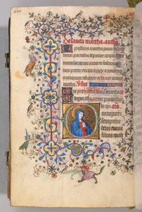 Hodiny Karla Vznešeného, krále navarrského 1361-1425, fol. 304v, sv. Marta, c. 1405. od Master of the Brussels Initials and Associates