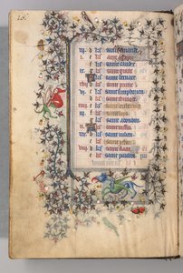 Hodiny Karla Vznešeného, krále navarrského 1361-1425: fol. 8v, srpen, c. 1405. od Master of the Brussels Initials and Associates