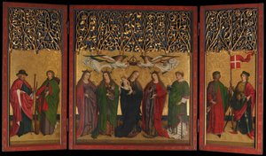 Oltář Burg Weiler Triptych Oltářní obraz s Pannou, dítětem a svatými, ca. 1470. od Master of the Burg Weiler Altar