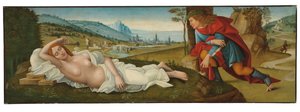 Cymon a Ifigenie (tempera na panelu) od Master of the Campana Cassoni