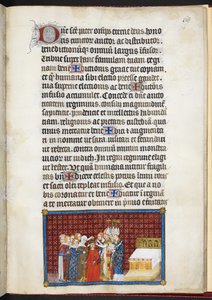 Bavlna Tiberius B. VIII f.70r Baroni nesoucí korunu královny, z 