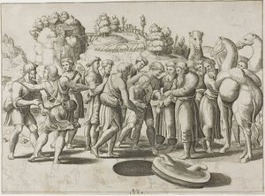 Joseph prodaný svými bratry od Master of the Die