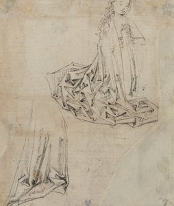 Ženská postava klečící v modlitbě [verso] od Master of the Drapery Studies