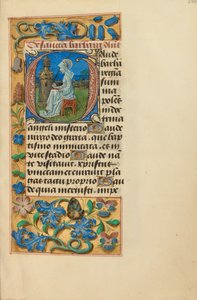 Počáteční písmeno G: Svatá Barbora od Master of the Dresden Prayer Book