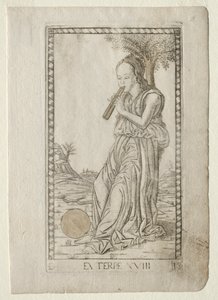 Euterpe (hudba, lyrická poezie) (ze série Tarocchi D: Apollo and the Muses, #18) od Master of the E Series Tarocchi