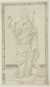 Faith plate 40 od Genii and Virtues od Master of the E Series Tarocchi