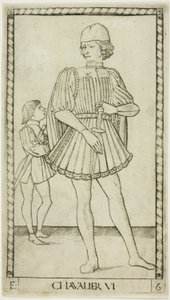 Rytíř, deska šest z The Ranks and Conditions of Men od Master of the E Series Tarocchi