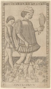 Zintilomo (gentleman) od Master of the E Series Tarocchi