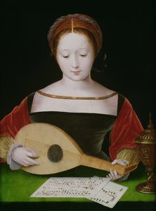 Máří Magdalena hra na loutnu