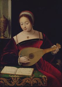 Máří Magdalena hra na loutnu