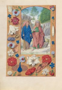 Hodiny španělské královny Isabely Katolické:  Fol. 175v, Svatý Filip a Jakub od Master of the First Prayerbook of Maximillian
