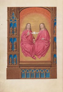 Hodiny královny Isabely Katolické, královny Španělska: Fol. 17v, The Trinity, c. 1500. od Master of the First Prayerbook of Maximillian