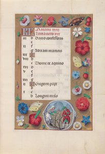 Hodiny královny Isabely Katolické, královny Španělska: Fol. 4r, březen, c. 1500. od Master of the First Prayerbook of Maximillian