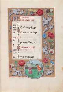 Hodiny španělské královny Isabely Katolické:  Fol. 7r, červen od Master of the First Prayerbook of Maximillian