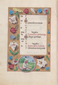Hodiny královny Isabely Katolické, královny Španělska: Fol. 7v, červen, c. 1500. od Master of the First Prayerbook of Maximillian