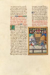 Boj Jacquese de Lalaing s esquirem Jeanem Pitoisem při předávání zbraní Fontány slz od Master of the Getty Lalaing