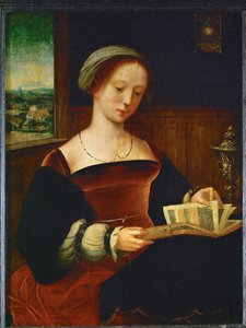 Svatá Magdaléna čte ... od Master of the Half Figures