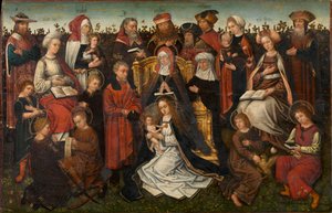 Rodina svaté Anny, cca 1500-10 (olej na panelu) od Master of the Holy Family of St. Anne