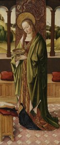 Triptych Panny Marie s dítětem se dvěma anděly, detail sv. Lucie z pravé desky, cca 1500 (viz též 225326, 225327) od Master of the Lee Triptych Master of the Lee Triptych
