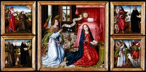 Triptych Zvěstování, c.1483 (olej na panelu)