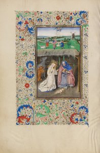 Narození Páně a Zvěstování pastýřům od Master of the Llangattock Hours