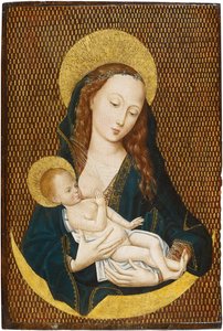 Maria lactans na půlměsíci, asi 1485 od Master of the Magdalen Legend,