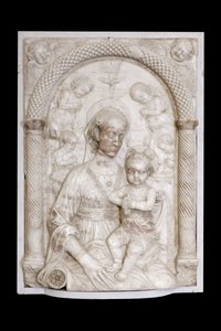 Madona s dítětem a anděly, asi 1460 (mramor) od Master of the Marble Madonnas