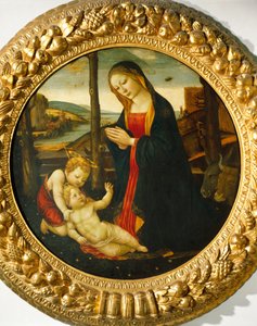 Madona s dítětem se svatým Janem (olej na desce) od Master of the Miller Tondo (attr. to)