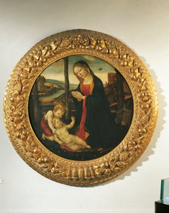 Madona s dítětem se svatým Janem (olej na desce) od Master of the Miller Tondo (attr. to)