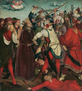 Umučení svatého Oswalda v bitvě u Maserfieldu, c. 1480-1485. od Master of the Oswald legend