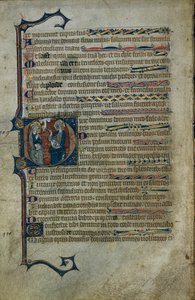 List ze žaltáře: Historická iniciála D s The Trinity, c.1310. od Master of the Queen Mary Psalter