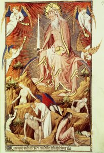 Paní Lat. 9471 f.194 Poslední soud, z Grandes Heures de Rohan, asi 1418-25 (viz také 121172)