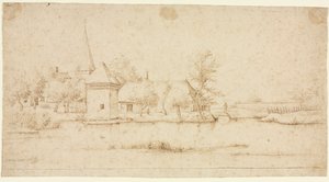Krajina s vodním příkopem, 1559-1561. od Master of the Small Landscapes