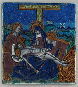 Triptych Panel s Pietou, francouzština, 15.-16. století. od Master of the Triptych of Louis
