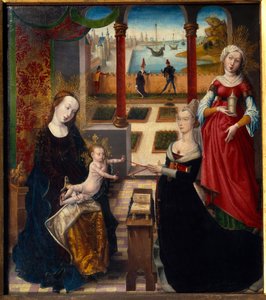 Obraz Panny Marie a sv. Máří Magdalény od mistra vyhlídky Sainte-Gudule (15. století) (ec.flam.) 1475 Lutyšské muzeum výtvarných umění