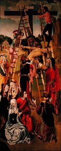 The Deposition, boční panel triptychu, cca 1490 let (olej na panelu) (viz také 152538)